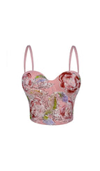 Hazina Sequin Beaded Crop Top Flowering Girl