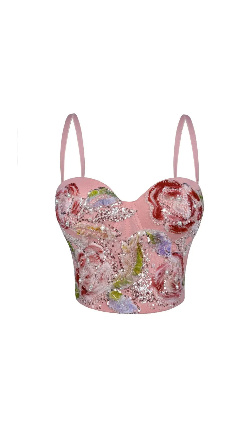 Hazina Sequin Beaded Crop Top Flowering Girl