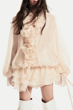 Jaketta Flower Ruffle Mini Dress Flowering Girl
