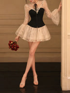Maxie Lace Long Sleeve Mini Dress Flowering Girl