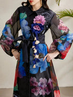 Maru Black Printed Maxi Dress Flowering Girl