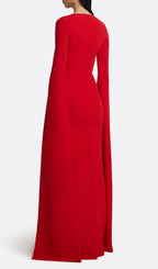 Ellera Red Long Sleeve Embellished Maxi Dress Flowering Girl