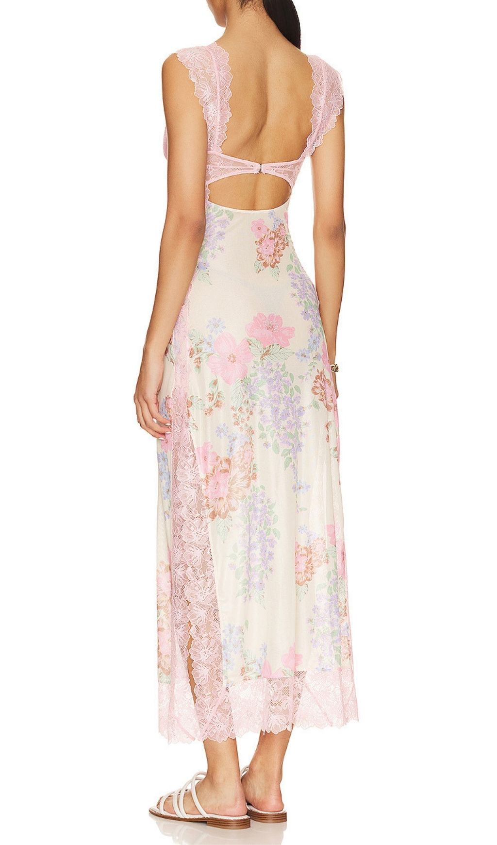 Ladee Lace Floral Midi Dress Flowering Girl