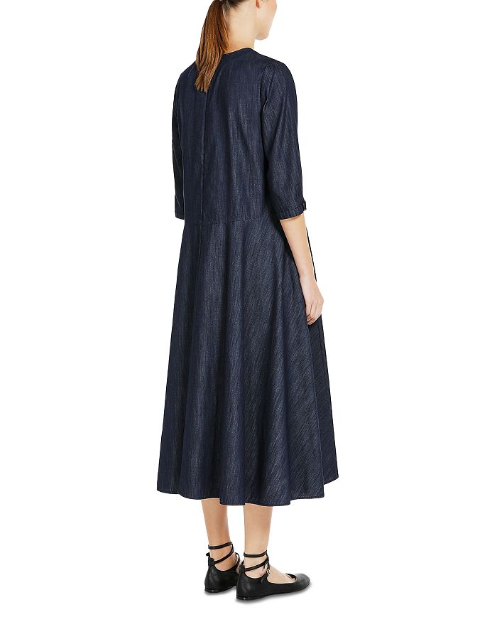 EMBELLISHED COTTON DENIM MIDI DRESS Flowering Girl