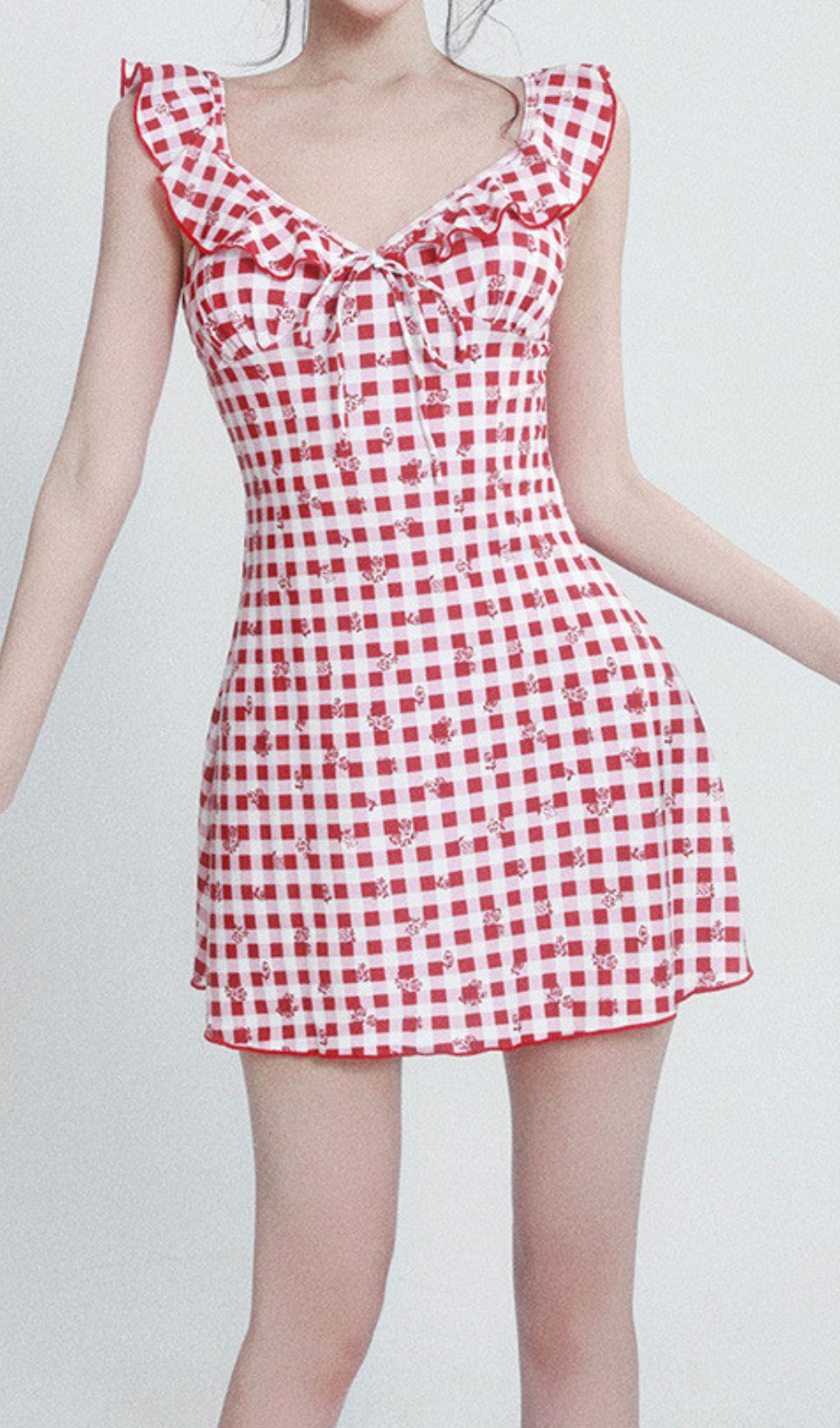 Frost Checkered One-Piece Swimsuit Flowering Girl