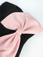 Bachue Black Bow Strapless Midi Dress Flowering Girl