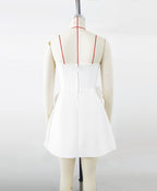 valerie 3d flower embellished strapless mini dress in white Flowering Girl