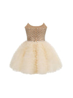 Maliah Strapless Crystal Mesh Mini Dress Flowering Girl