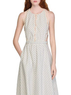 Striped Cotton Maxi Dress Flowering Girl