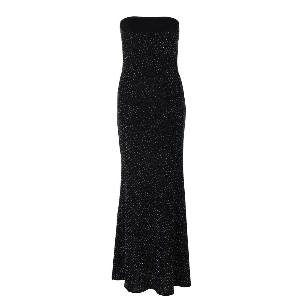 Black Mesh Overlay Fitted Column Gown Flowering Girl