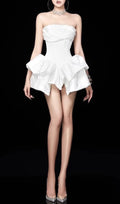 Emiel White Strapless Corset Mini Dress Flowering Girl