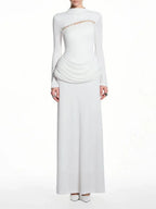 Marva Long Sleeve Ruched Maxi Dress Flowering Girl