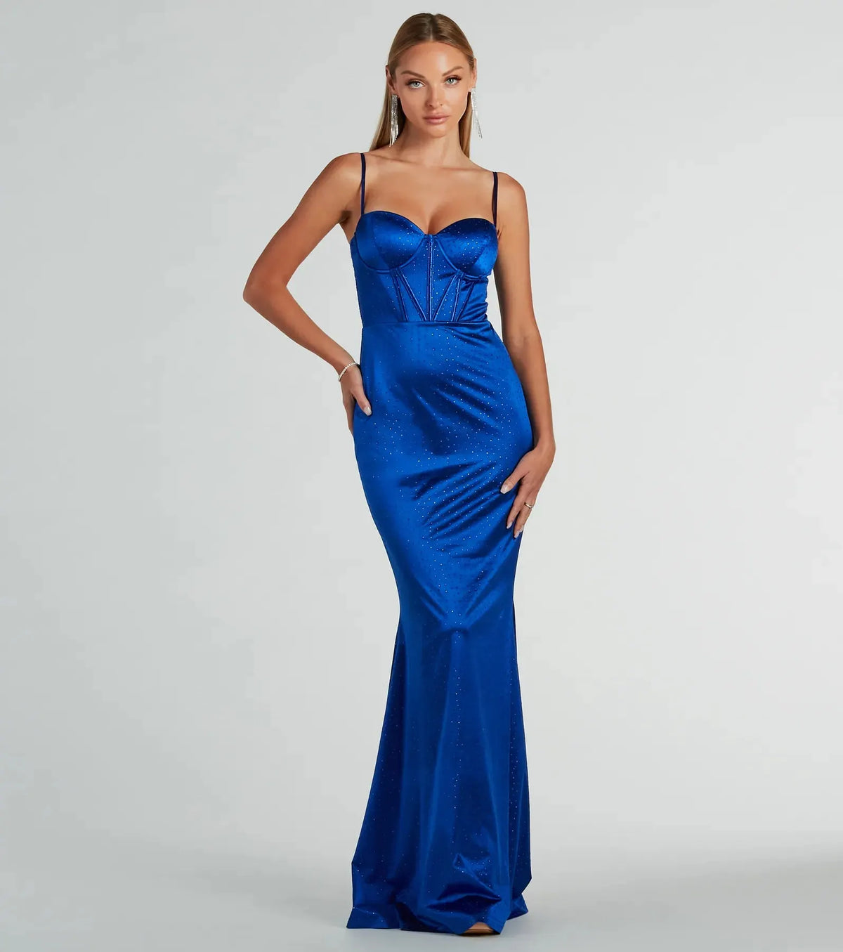 Jaiden Bustier Rhinestone Satin Formal Dress Flowering Girl