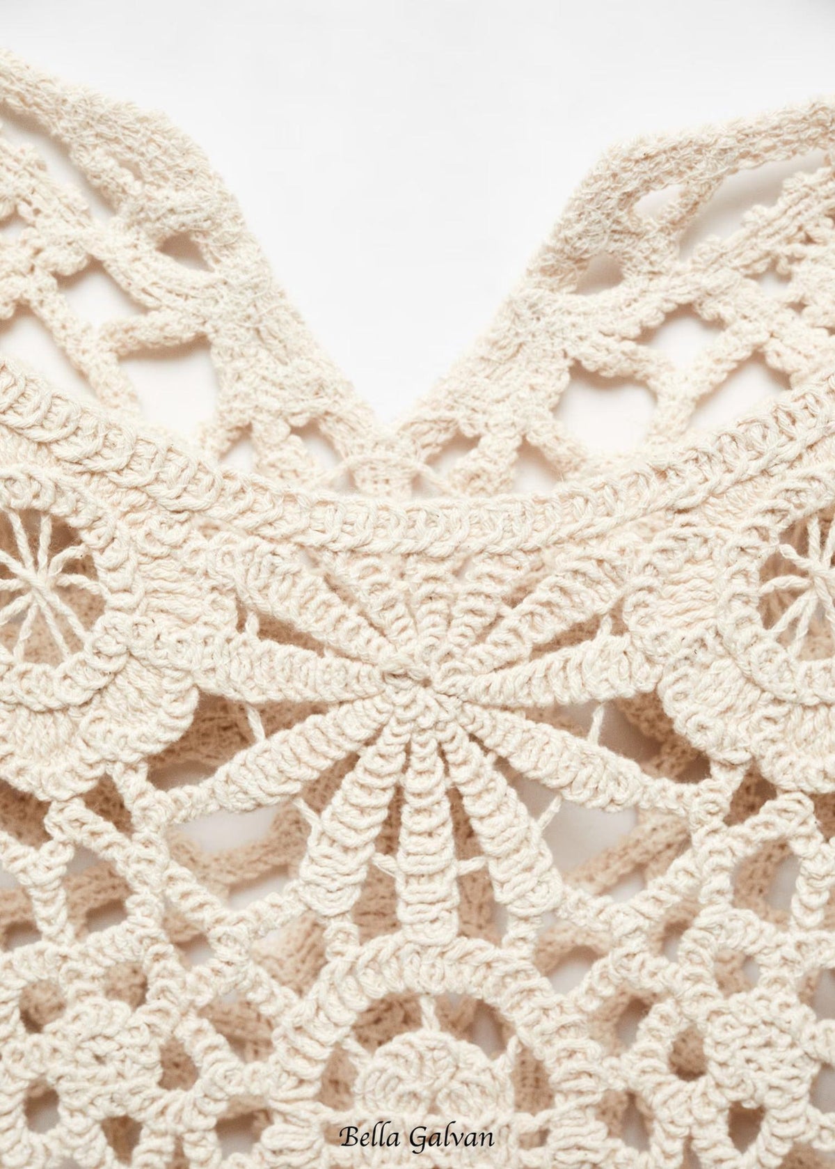 georgia cotton crochet midi dress in apricot Flowering Girl