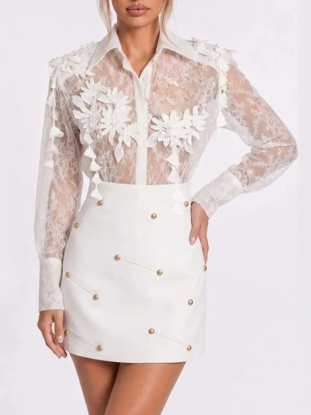 Wyrden Flower Lace Shirt Flowering Girl