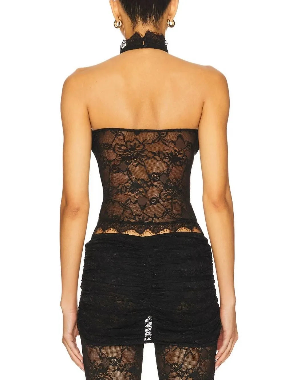Marbella Black Lace Two-Piece Set Flowering Girl