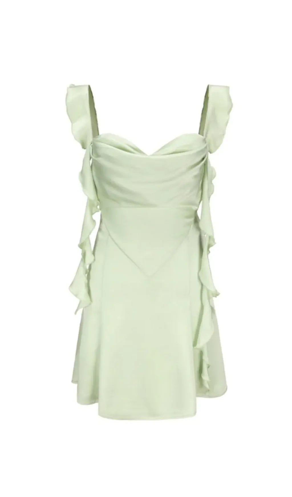 Green Strap Backless Mini Dress Flowering Girl