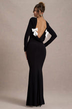 Jersey Bow Backless Midi Dress Flowering Girl