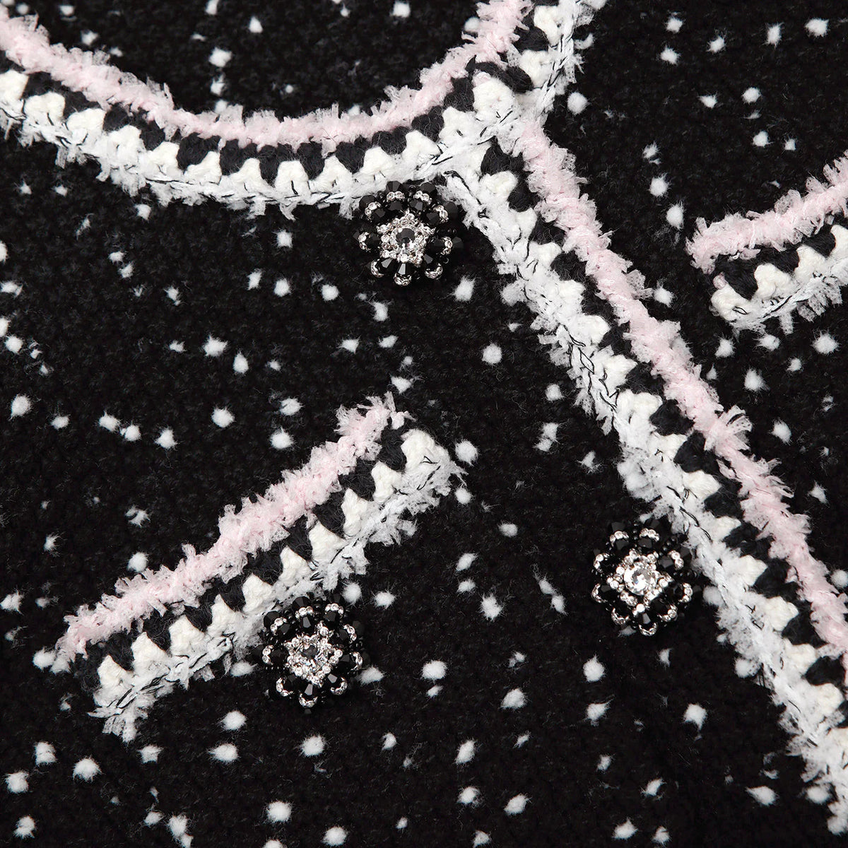 BLACK & WHITE KNIT CARDIGAN Flowering Girl
