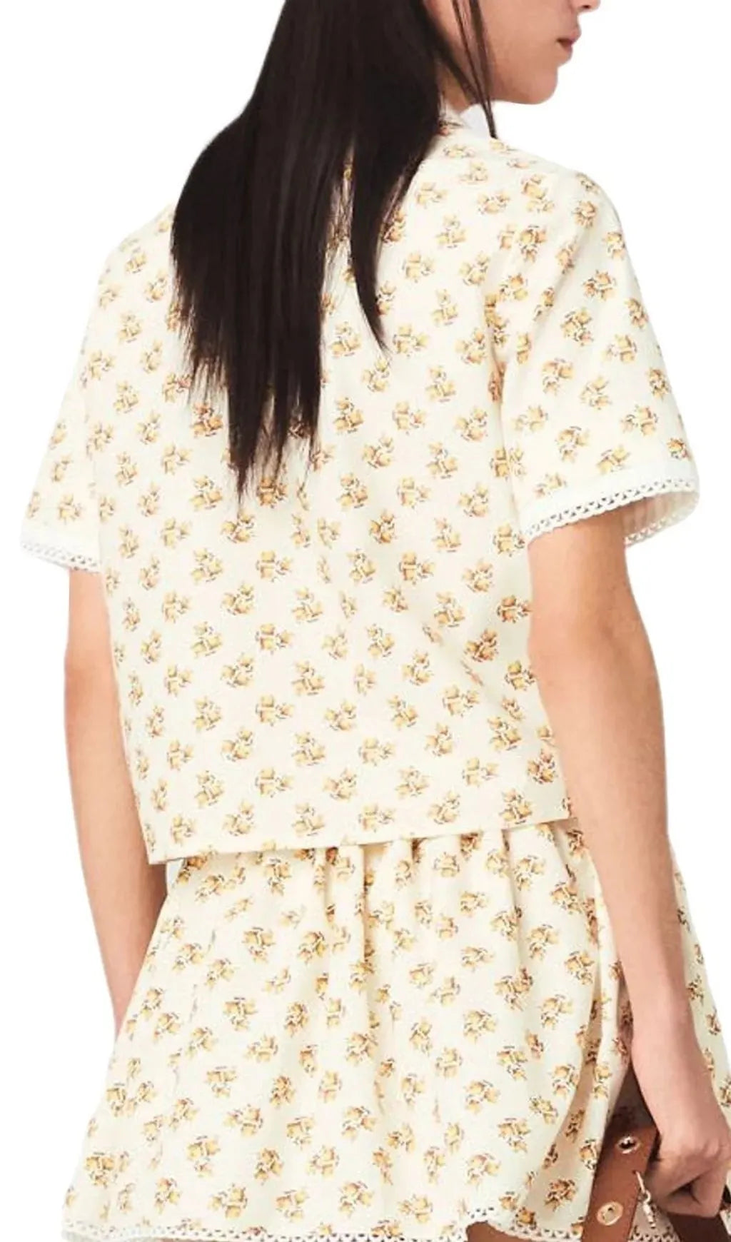 Printed Croquet Trim Shirt Flowering Girl