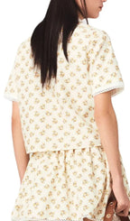 Printed Croquet Trim Shirt Flowering Girl