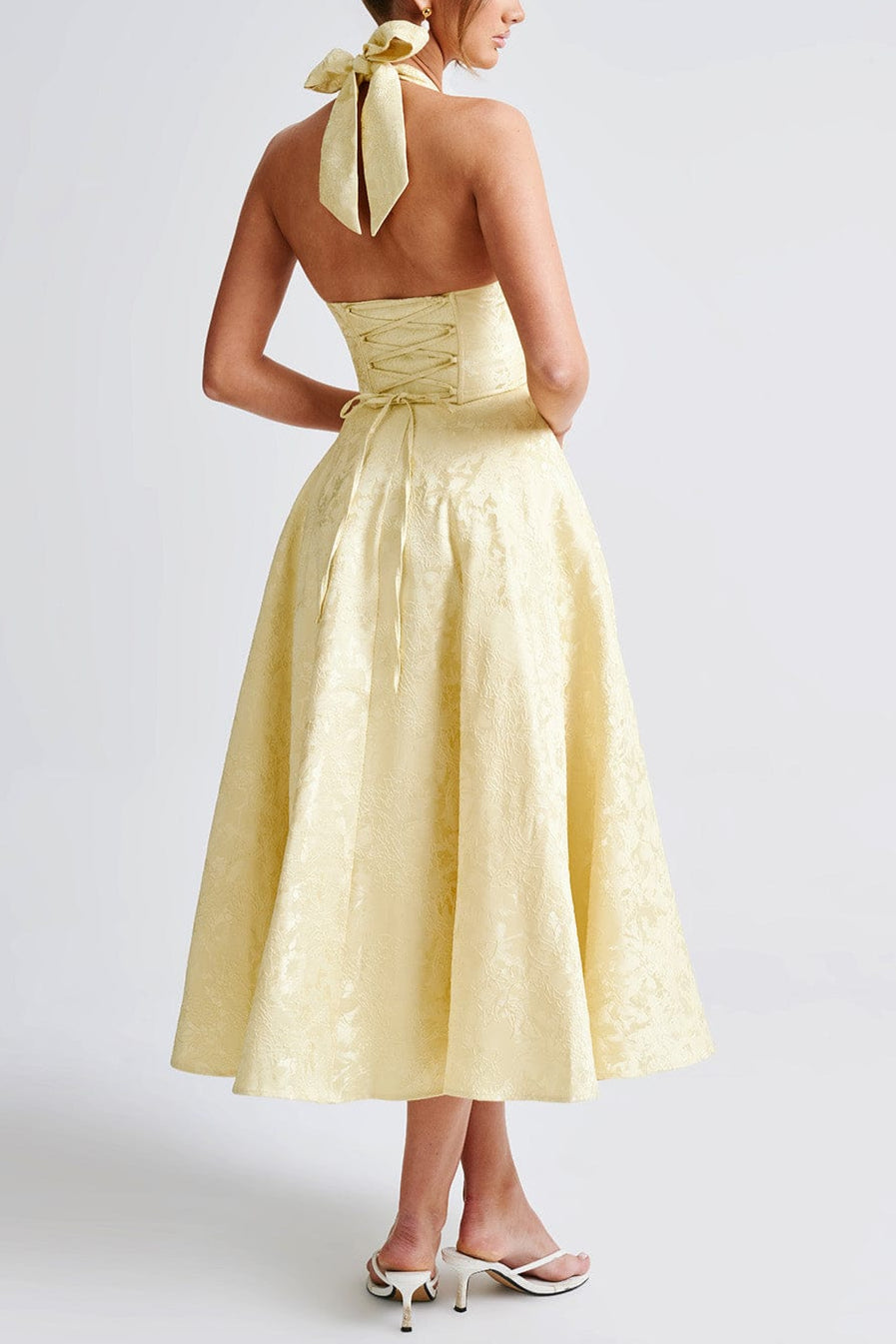 Effie Midi Dress - Lemon Flowering Girl