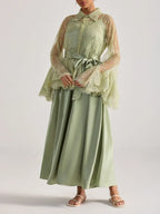 Miori Green Lace Top & Maxi Dress Set Flowering Girl