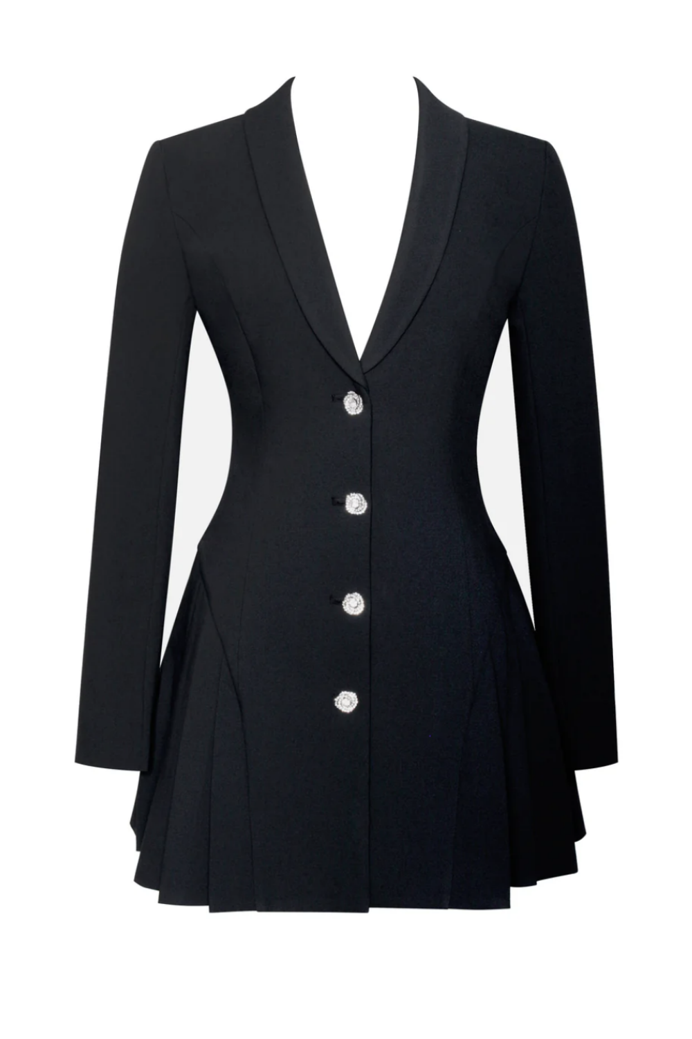Beulah Pleate Blazer Mini Dress - Black Flowering Girl