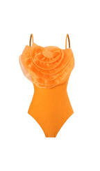 Danae Orange Flower Two-Piece Swimsuit Flowering Girl