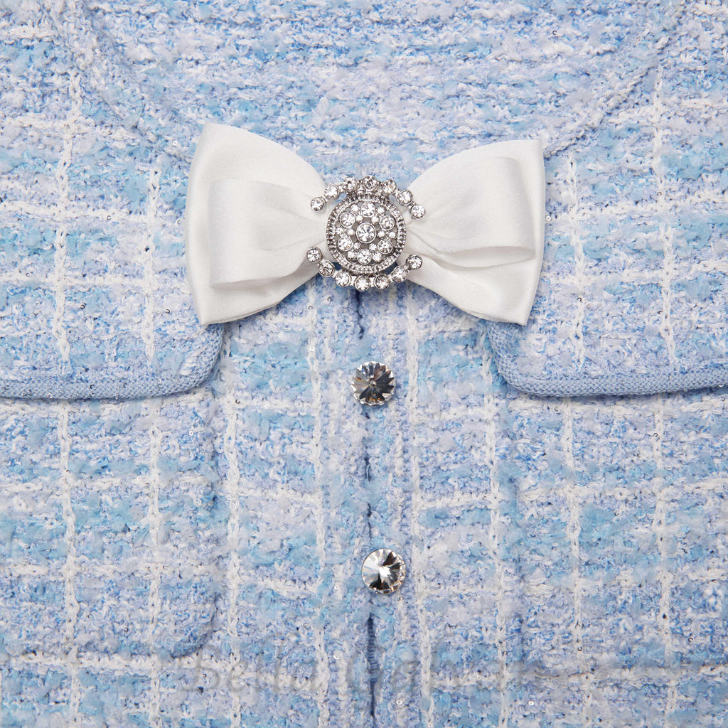 check knit mini dress in blue Flowering Girl