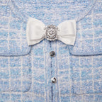 check knit mini dress in blue Flowering Girl