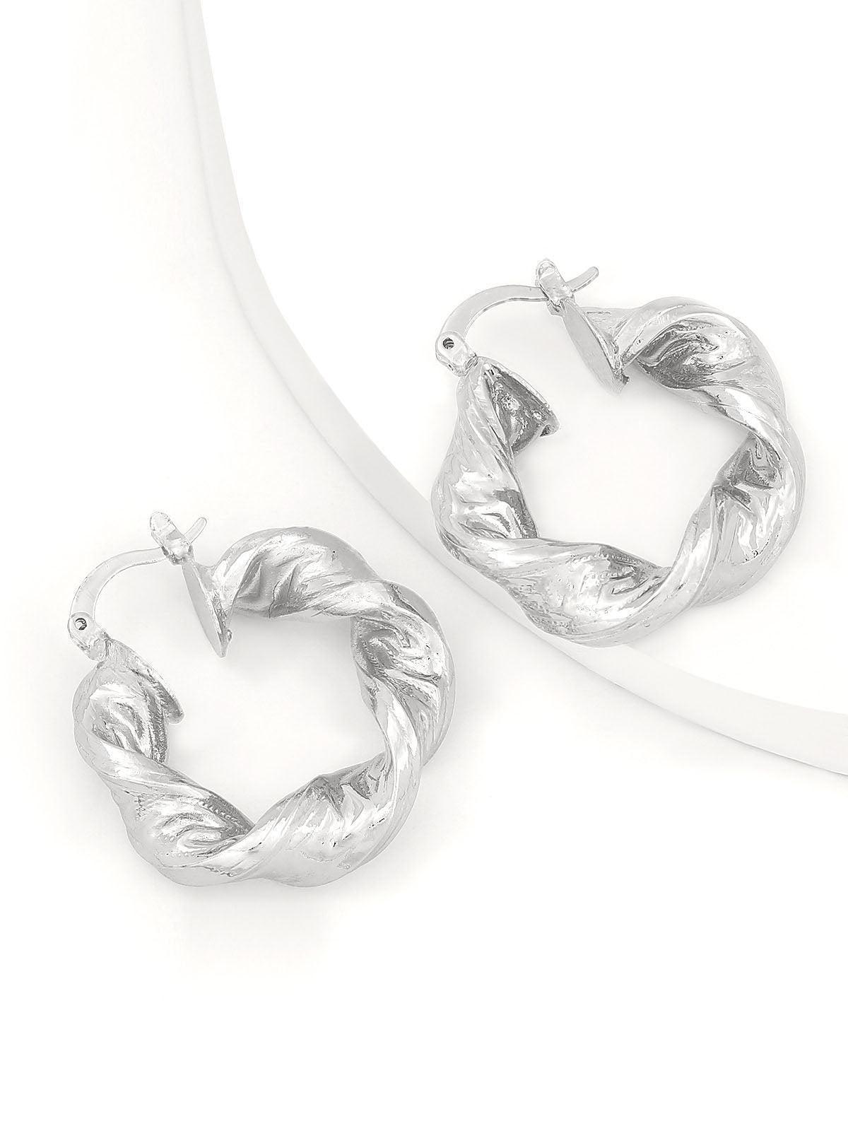 Maia Chunky Twist Hoop Earrings Flowering Girl