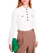 RIBBED KNIT POLO SHIRT Flowering Girl