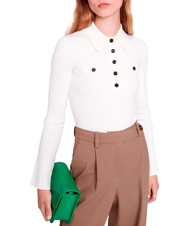 RIBBED KNIT POLO SHIRT Flowering Girl