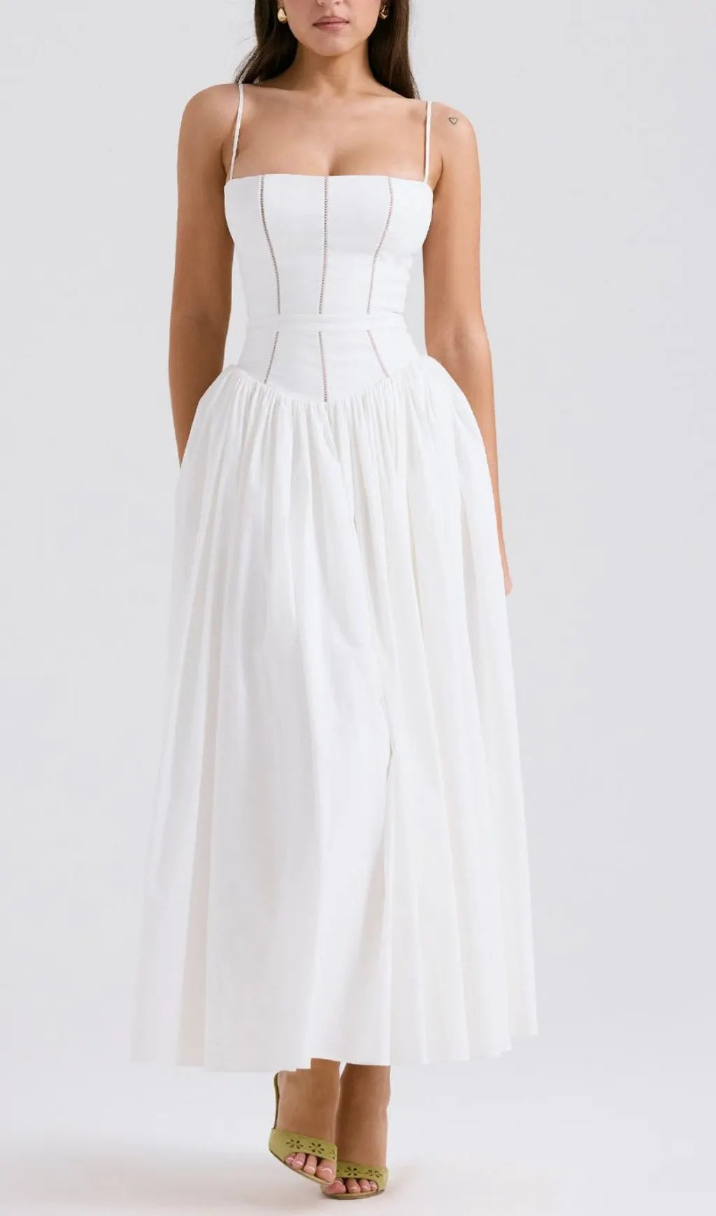 Ashira White Maxi Dress Flowering Girl