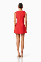 Buttercup Embroidered Mini Dress in Red Flowering Girl