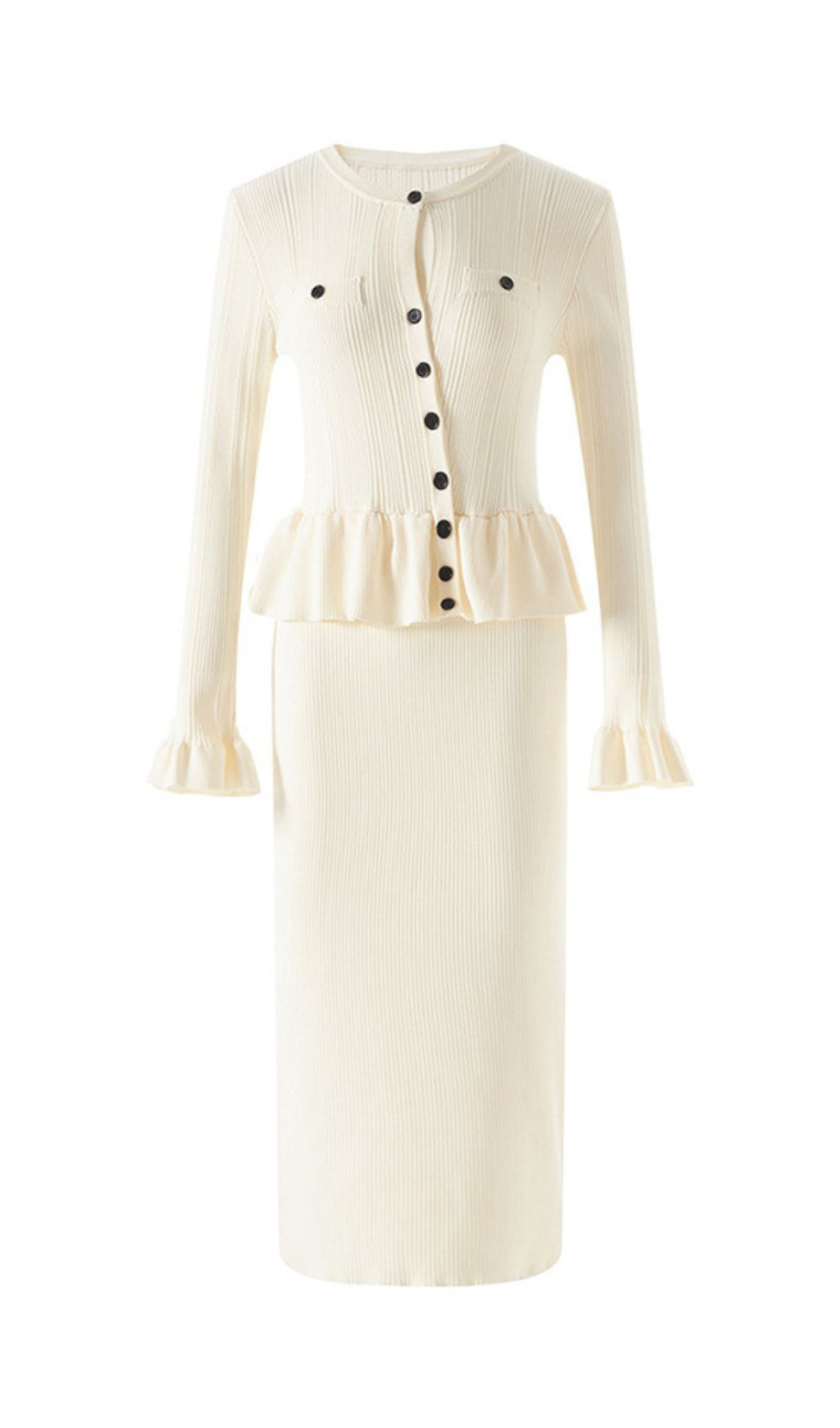 Henson Knit Long Sleeve Midi Dress Flowering Girl