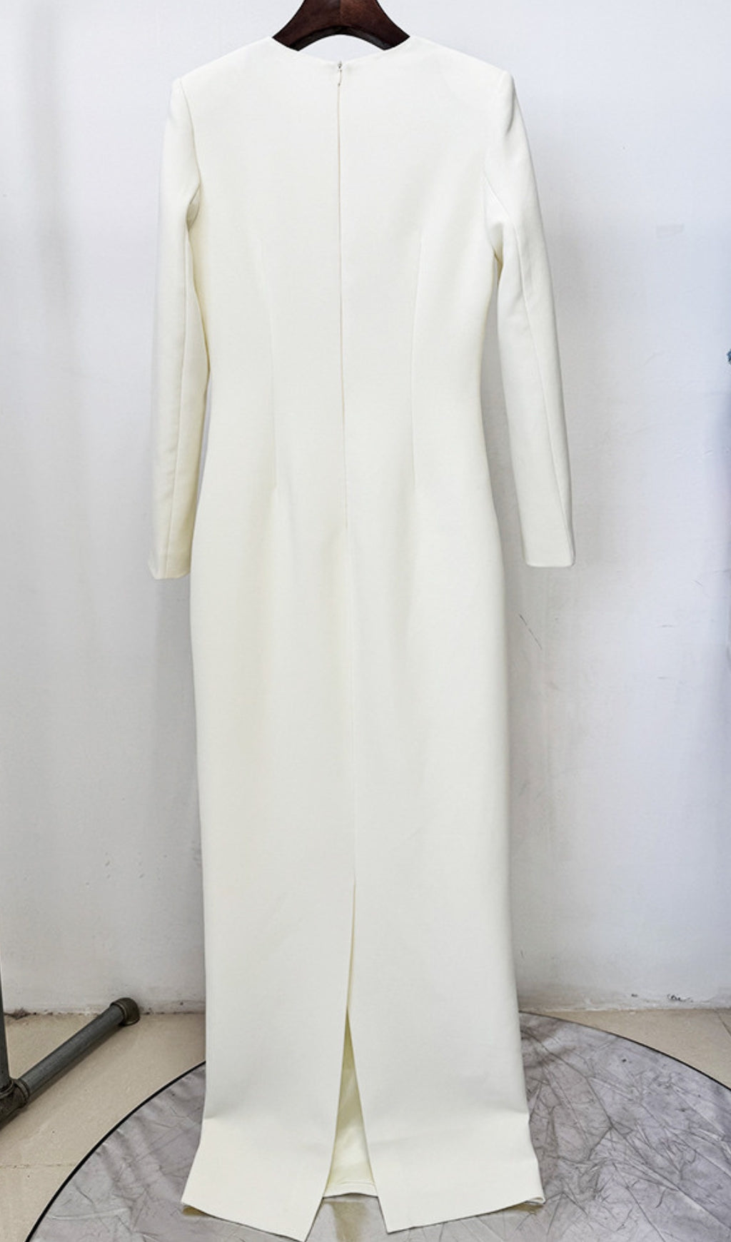 Eusebia Ivory Beaded Long Sleeve Maxi Dress Flowering Girl
