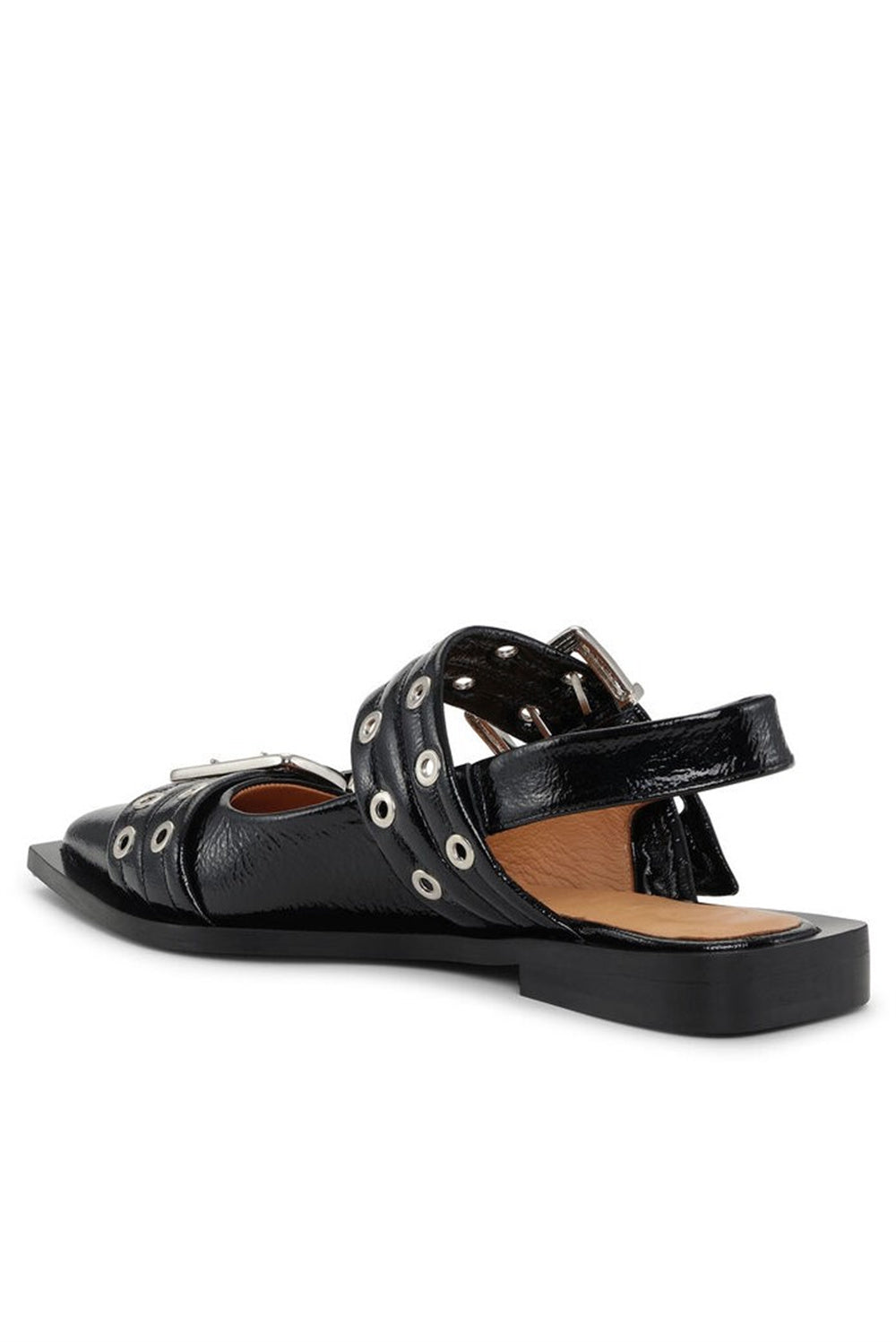 Anabella Buckle Ballerinas - Black Flowering Girl