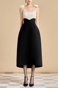 Hyacinth A-Line Spaghetti Strap Polyester Midi Dress Flowering Girl