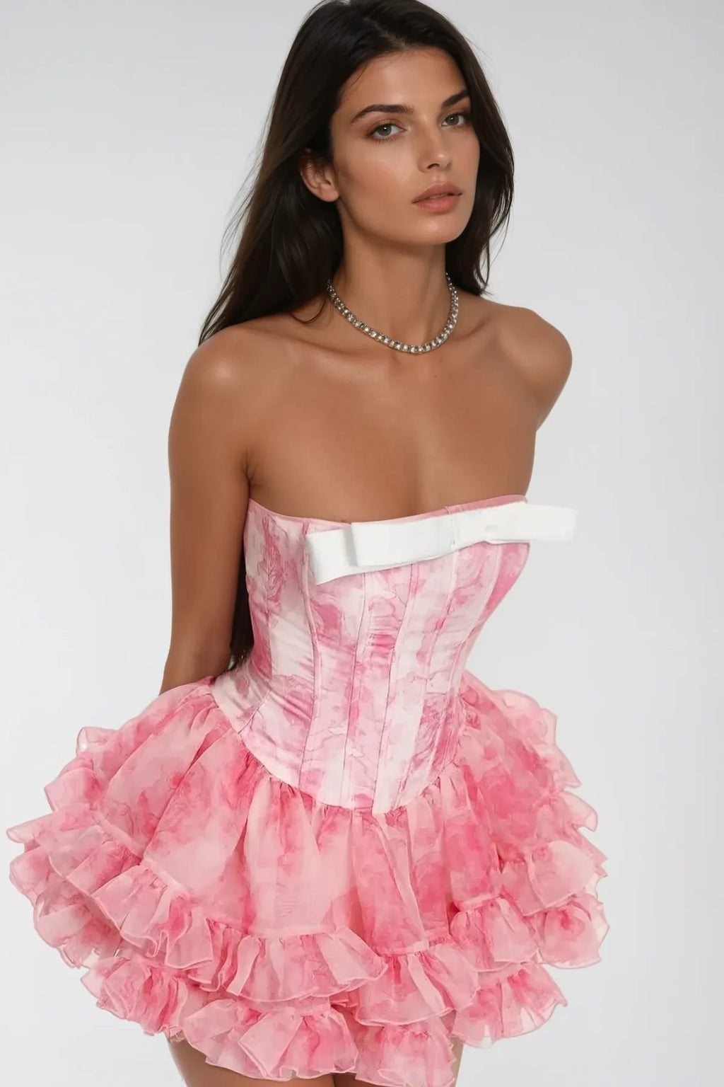 Besnik Corset Ruffle Mini Dress Flowering Girl