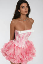 Besnik Corset Ruffle Mini Dress Flowering Girl