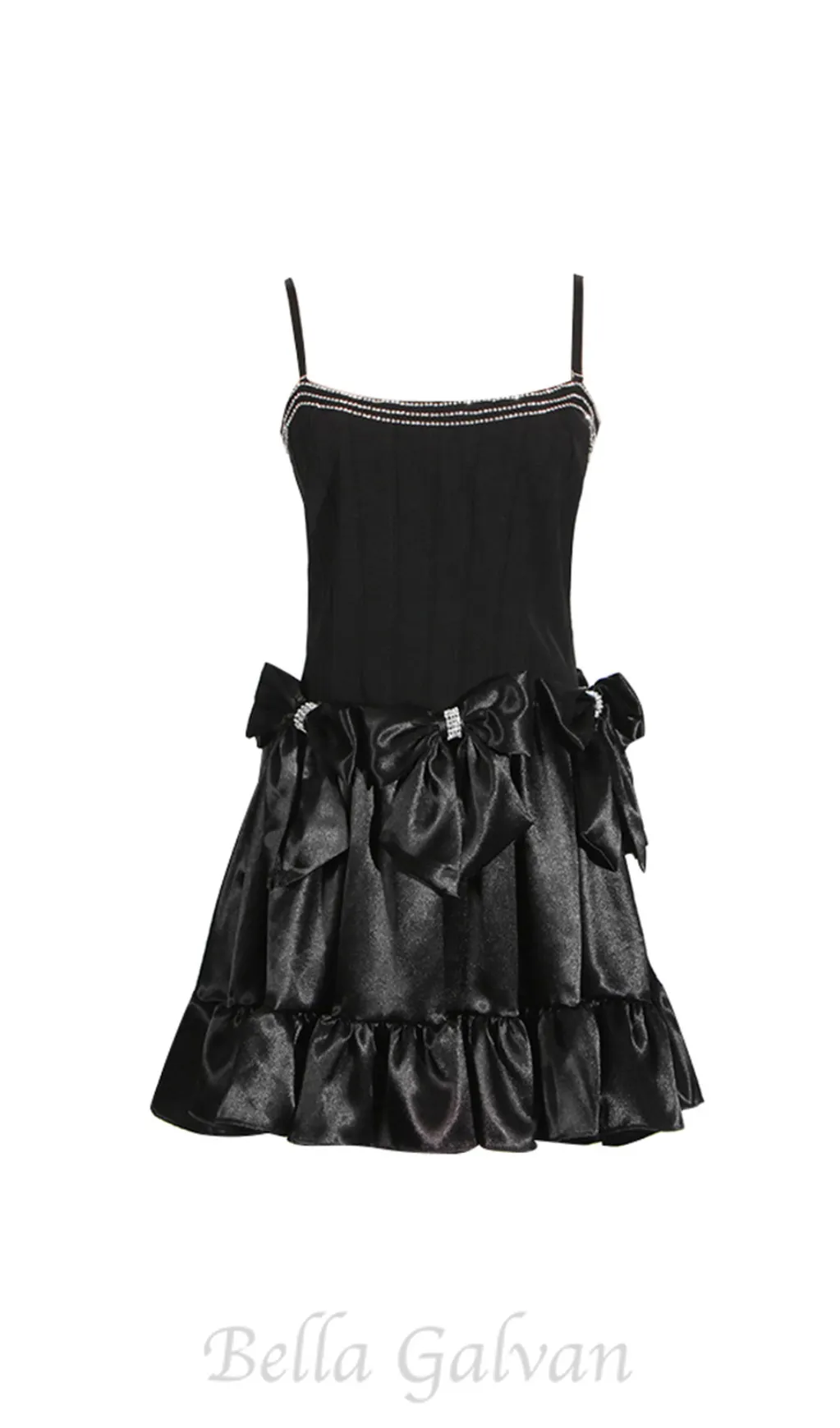 Diamond bow mini dress in black Flowering Girl