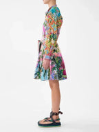 Meenakshi Printed Long Sleeve Mini Dress Flowering Girl