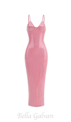 Brook crystal-embellished sleeveless maxi dress in rose pink Flowering Girl