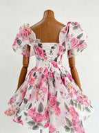Madra Floral Printed Mini Dress Flowering Girl