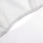 White Crepe Pearl Bow Mini Dress Flowering Girl