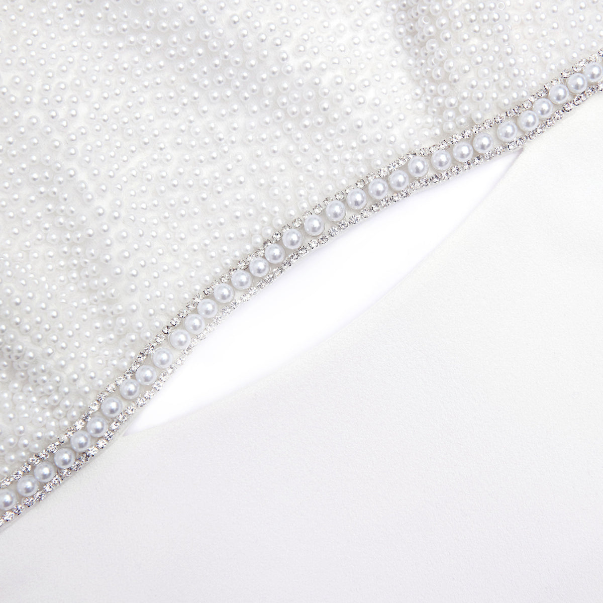 White Crepe Pearl Bow Mini Dress Flowering Girl