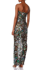 Azul Strapless Sequin Maxi Dress Flowering Girl