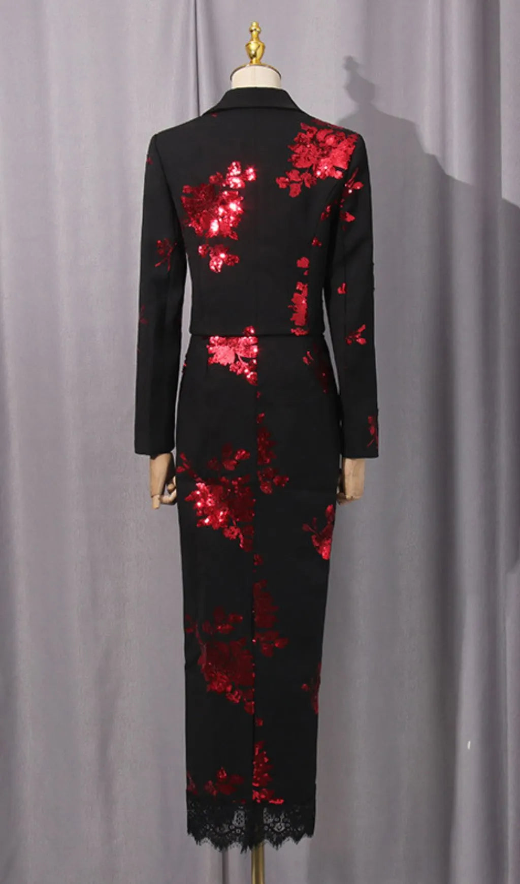 Gonca Sequin Flower Embellished Two-Piece Set Flowering Girl